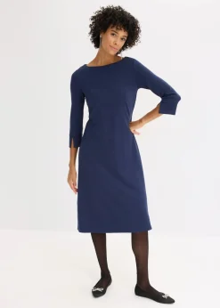 bonprix Bekleidung·Pullover & Strickjacken^Kleid aus Punto di Roma dunkelblau