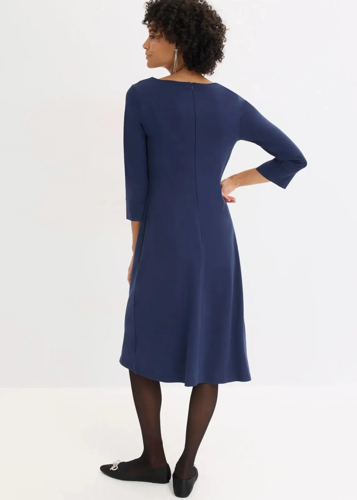 bonprix Bekleidung·Pullover & Strickjacken^Kleid aus Punto di Roma dunkelblau