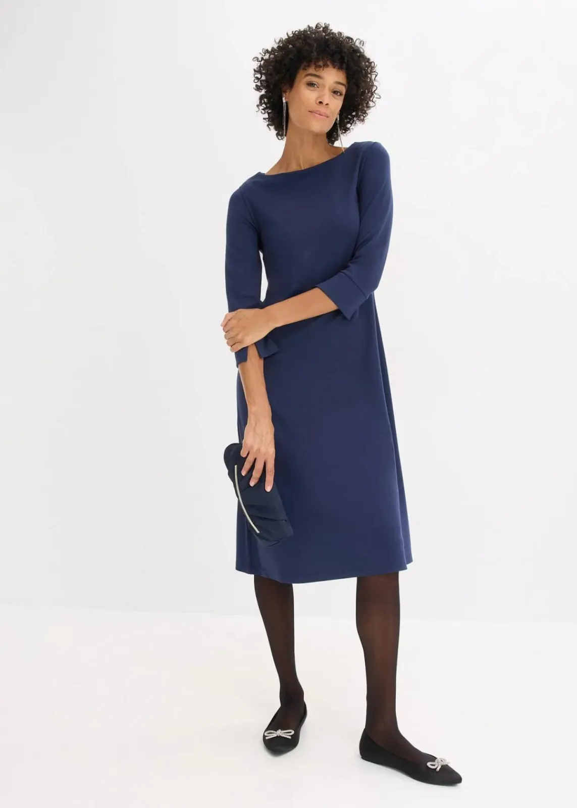 bonprix Bekleidung·Pullover & Strickjacken^Kleid aus Punto di Roma dunkelblau