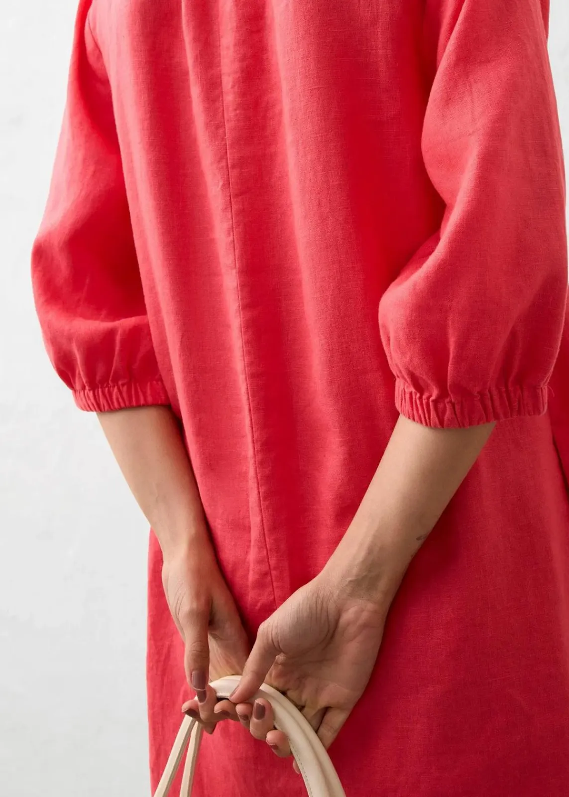 bonprix Nachhaltigere Materialien|Kleider^Kleid aus reinem Leinen, 3/4 Arm paradiespink