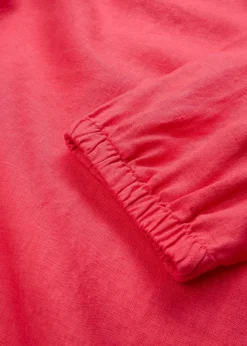 bonprix Nachhaltigere Materialien|Kleider^Kleid aus reinem Leinen, 3/4 Arm paradiespink