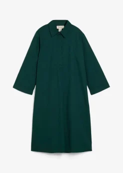 bonprix Bekleidung·Pullover & Strickjacken|Kleider^Kleid aus reiner Baumwolle tiefgrün