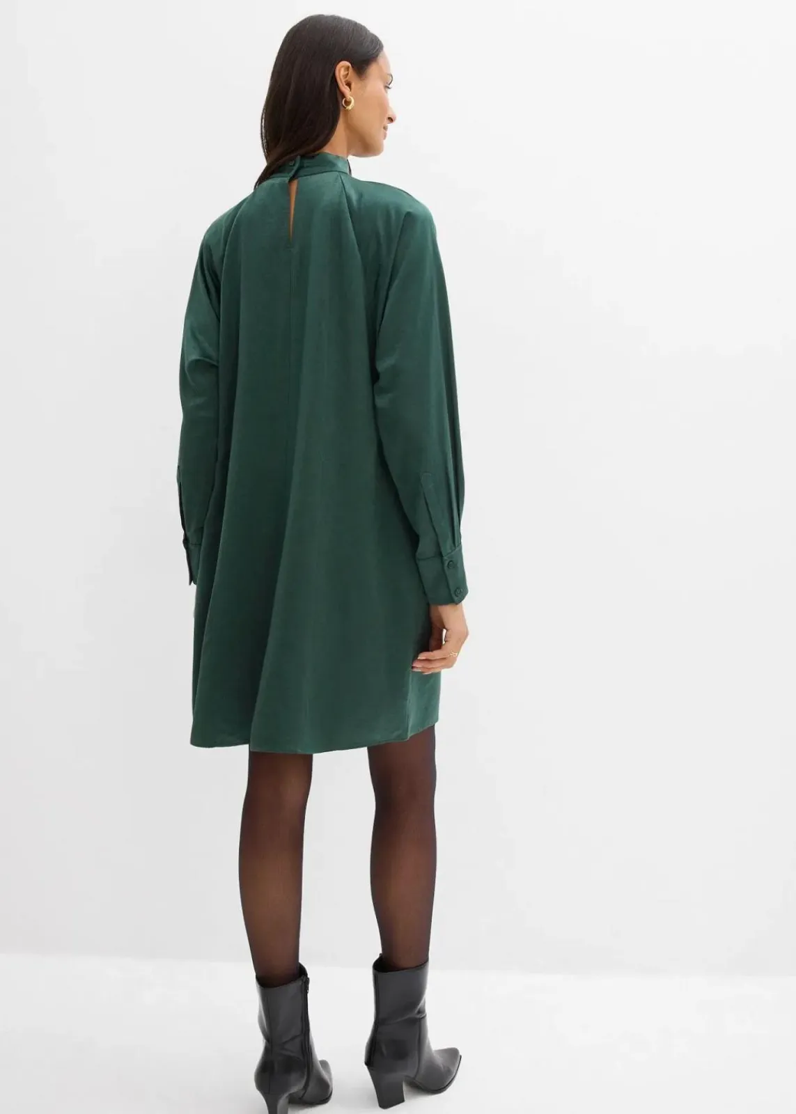 bonprix Bekleidung·Pullover & Strickjacken|Kleider^Kleid aus Viskose-Mix schattengrün