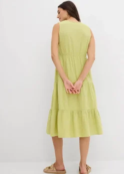 bonprix Bekleidung·Pullover & Strickjacken|Kleider^Kleid aus weichem Musselin mattpistazie
