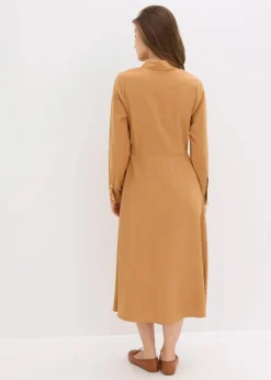 bonprix Bekleidung·Pullover & Strickjacken|Kleider^Kleid mit Hemdkragen haselnuss