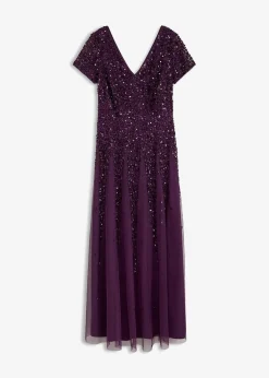 bonprix Kleider|Festliche Mode^Kleid mit Pailletten dunkellila