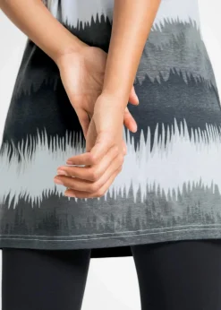 bonprix Bekleidung·Kleider|Hosen^Kleid+Capri-Leggings (2-tlg. Set) schwarz graphisch bedruckt