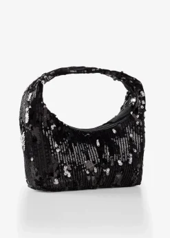 bonprix Taschen^Kleine Handtasche mit Pailletten schwarz