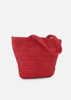bonprix Taschen^kleiner Strohshopper tiefrot