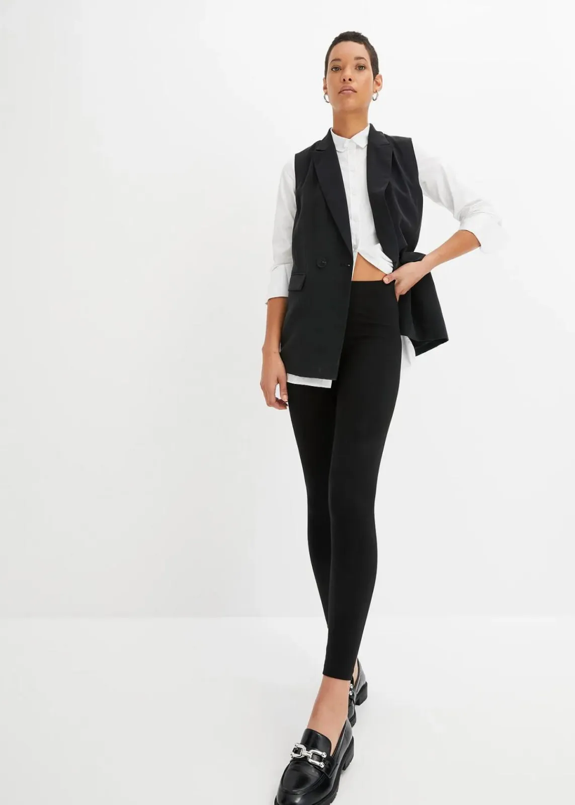 bonprix Bekleidung·Röcke|Bekleidung·Kleider^Knöchelfreie Leggings (2er-Pack) schwarz