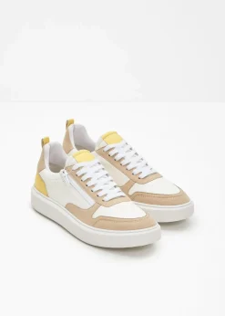 bonprix Sneaker|Komfortschuhe^Komfort Sneaker weiß/hellsand/hellgelb