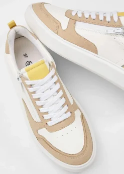 bonprix Sneaker|Komfortschuhe^Komfort Sneaker weiß/hellsand/hellgelb