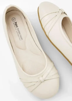 bonprix Schuhe & Accessoires In Spezialgrößen·Weite Schuhe|Schuhe & Accessoires In Spezialgrößen·Schuhe In Übergröße^Komfort-Ballerinas in bequemer Weite creme