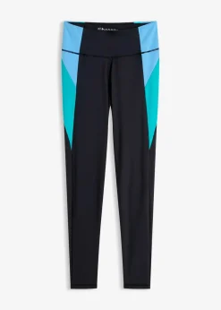 bonprix Bekleidung·Sweat|Bekleidung·Kleider^Komfort-Sport-Leggings in Kontrastfarben, schnelltrocknend schwarz/smaragd/brilliantblau