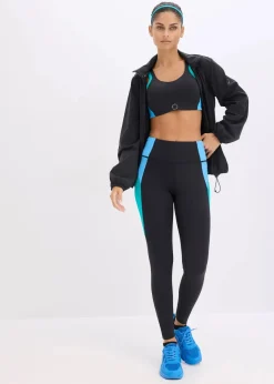 bonprix Bekleidung·Sweat|Bekleidung·Kleider^Komfort-Sport-Leggings in Kontrastfarben, schnelltrocknend schwarz/smaragd/brilliantblau