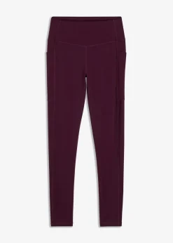 bonprix Sportbekleidung|Bekleidung·Kleider^Komfort-Sport-Leggings mit Handytasche, schnelltrocknend holunderbeere