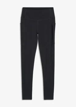 bonprix Sportbekleidung|Bekleidung·Kleider^Komfort-Sport-Leggings mit Handytasche, schnelltrocknend schwarz