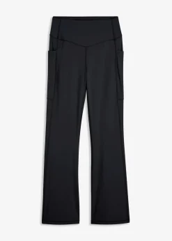 bonprix Bekleidung·Sweat|Bekleidung·Kleider^Komfort-Sport-Leggings mit Handytasche, ausgestellt schwarz
