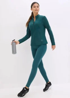 bonprix Bekleidung·Sweat|Bekleidung·Kleider^Komfort-Sport-Leggings mit Handytasche, schnelltrocknend petrolgrün