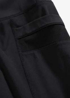bonprix Bekleidung·Sweat|Bekleidung·Kleider^Komfort-Sport-Leggings mit transparentem Mesh und Handytasche schwarz