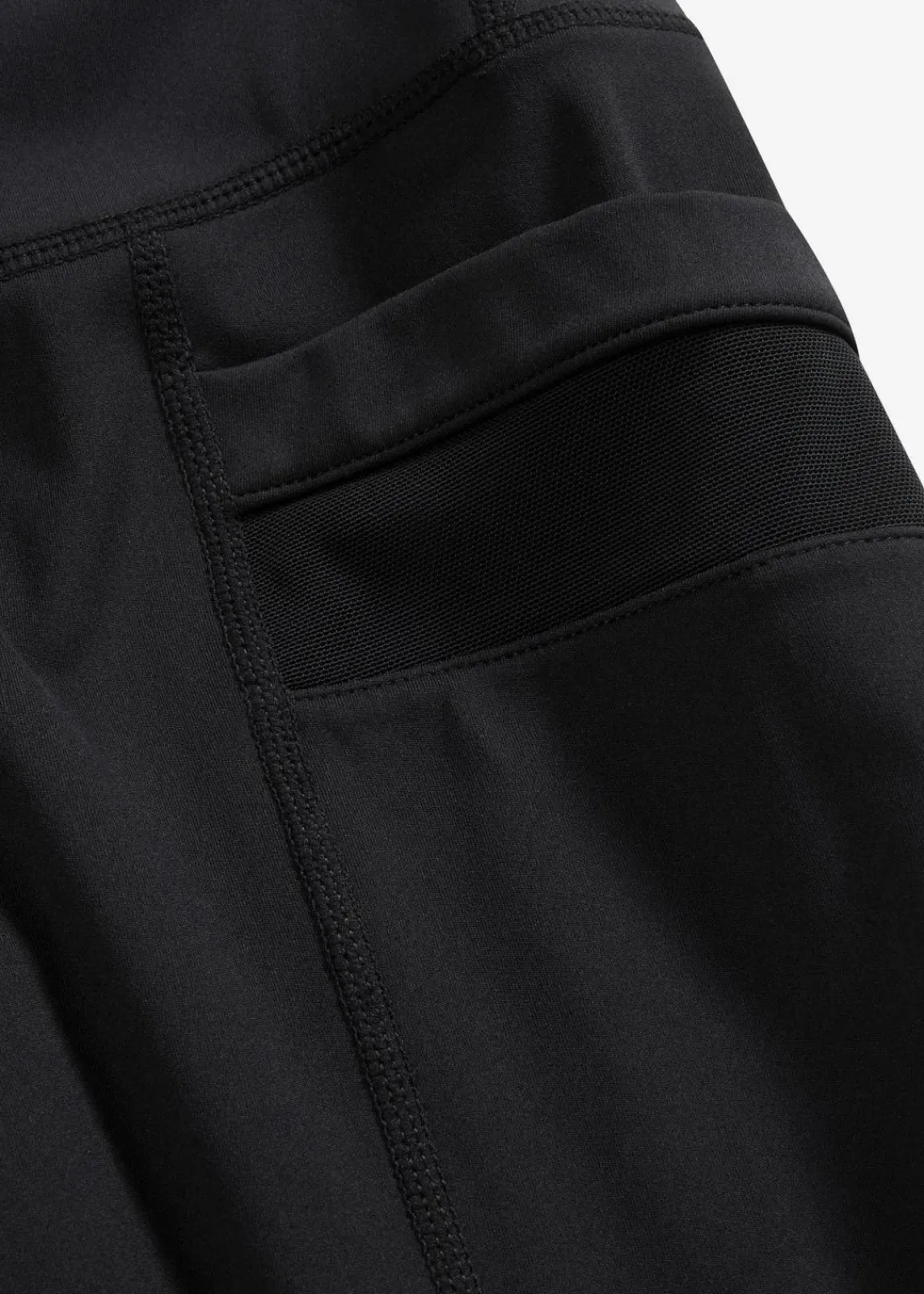 bonprix Bekleidung·Sweat|Bekleidung·Kleider^Komfort-Sport-Leggings mit transparentem Mesh und Handytasche schwarz