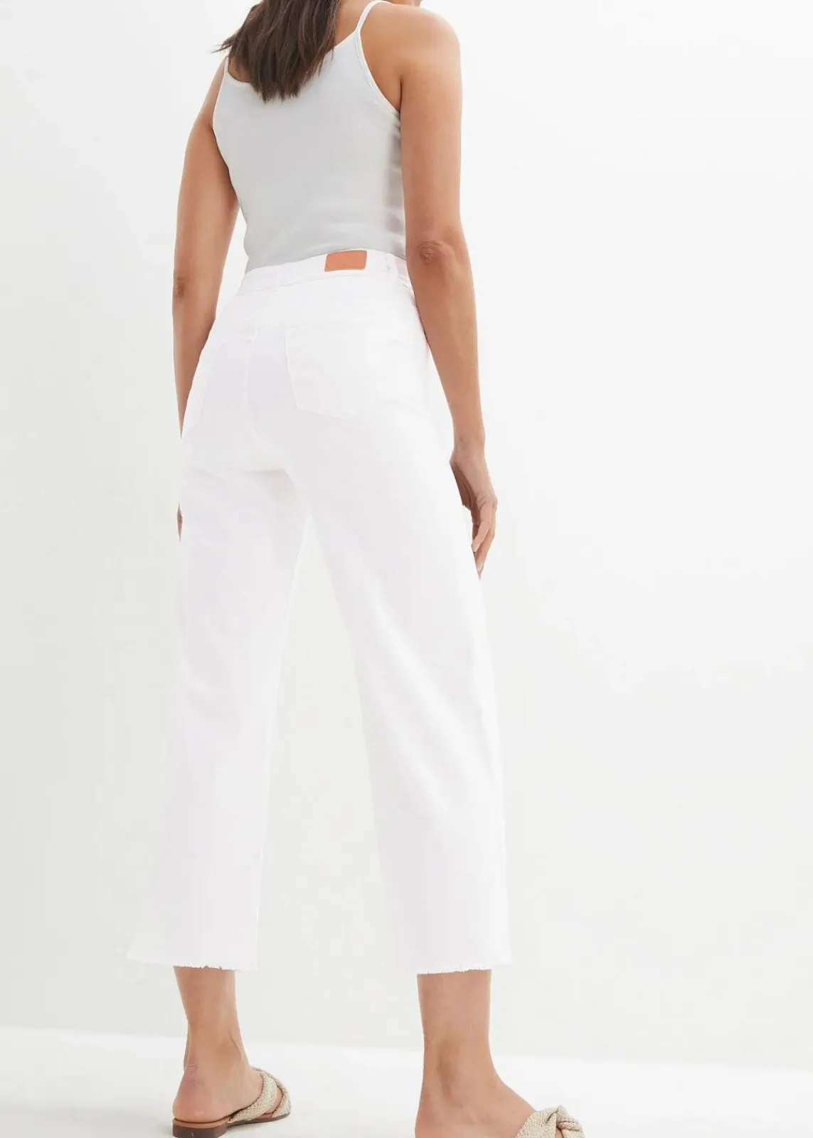 bonprix Jeans|Bekleidung·Shirts & Tops^7/8-Komfort-Stretch-Jeans, Wide Fit weiß twill