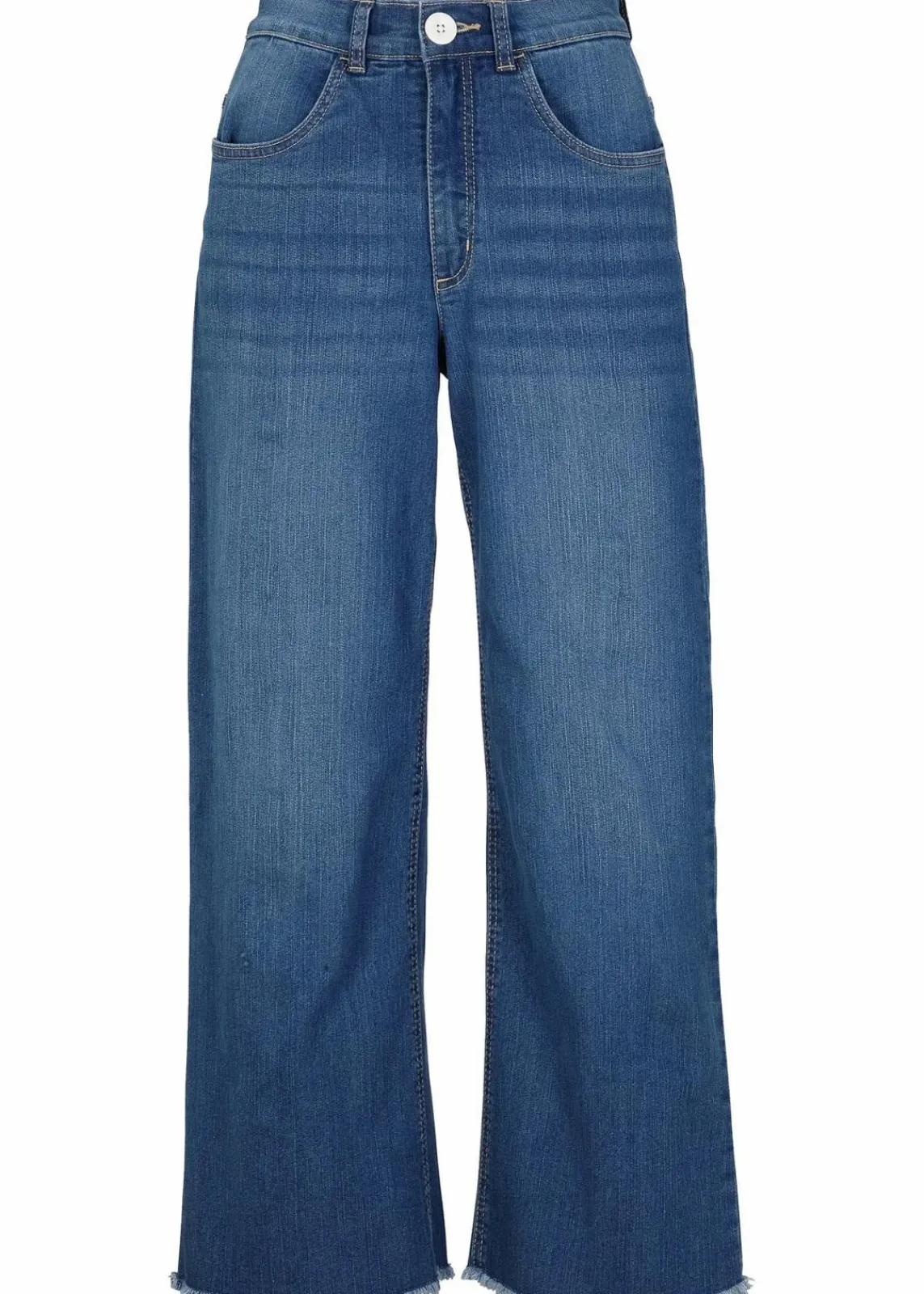bonprix Bekleidung·Shirts & Tops|Jeans^7/8-Komfort-Stretch-Jeans, Wide Fit blau denim used