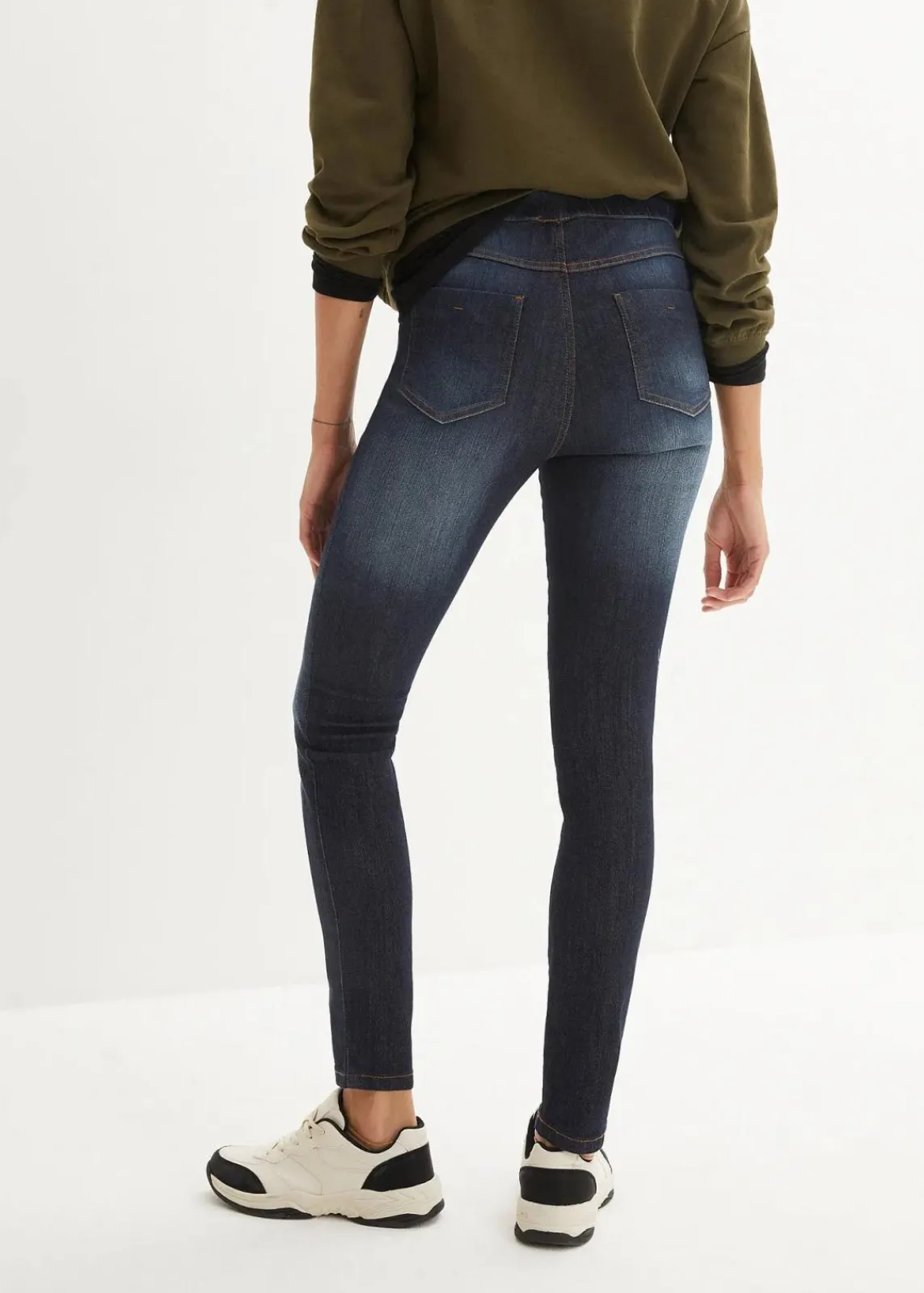 bonprix Bekleidung·Shirts & Tops|Jeans^Komfort-Stretch-Treggings dunkelblau used