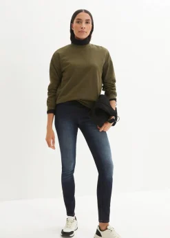 bonprix Bekleidung·Shirts & Tops|Jeans^Komfort-Stretch-Treggings dunkelblau used
