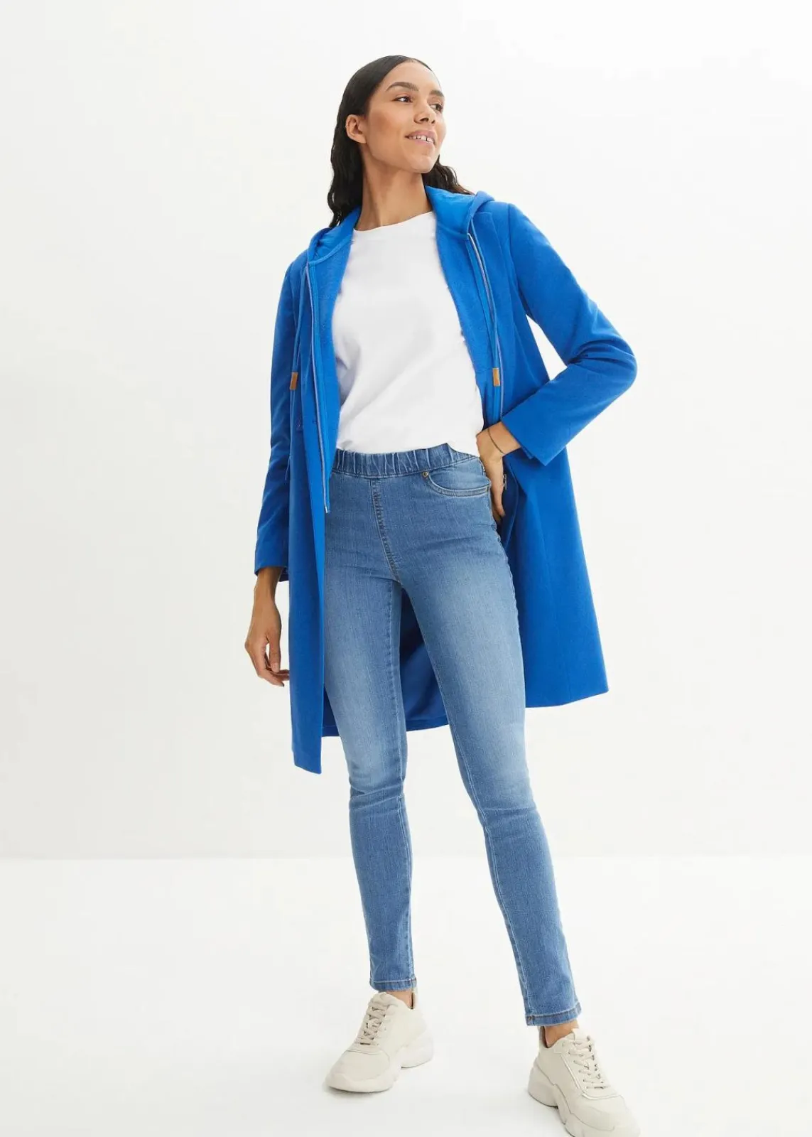 bonprix Jeans|Bekleidung·Shirts & Tops^Komfort-Stretch-Treggings mittelblau used