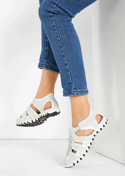 bonprix Komfortschuhe|Sommerschuhe^Komfort-Trekkingsandalen mit Profilsohle weiß