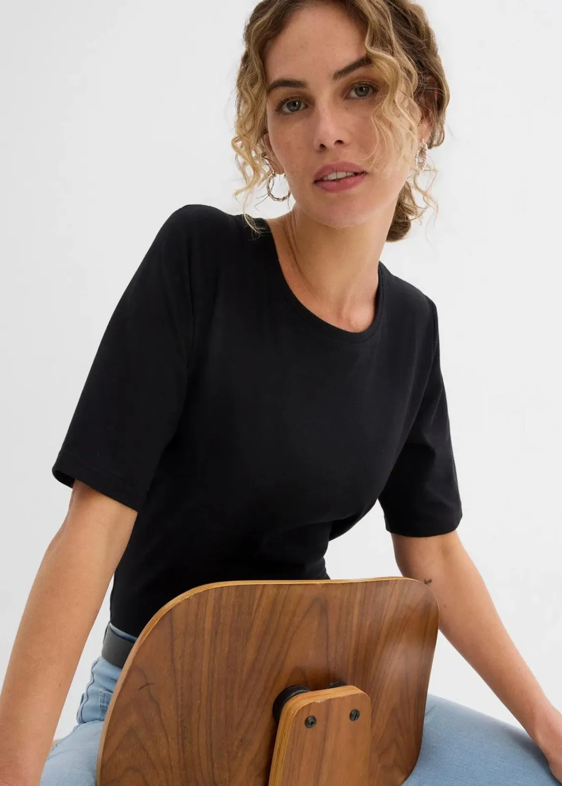 bonprix Basics|Shirts & Tops^Kurzarmbody (2er Pack) schwarz/weiß