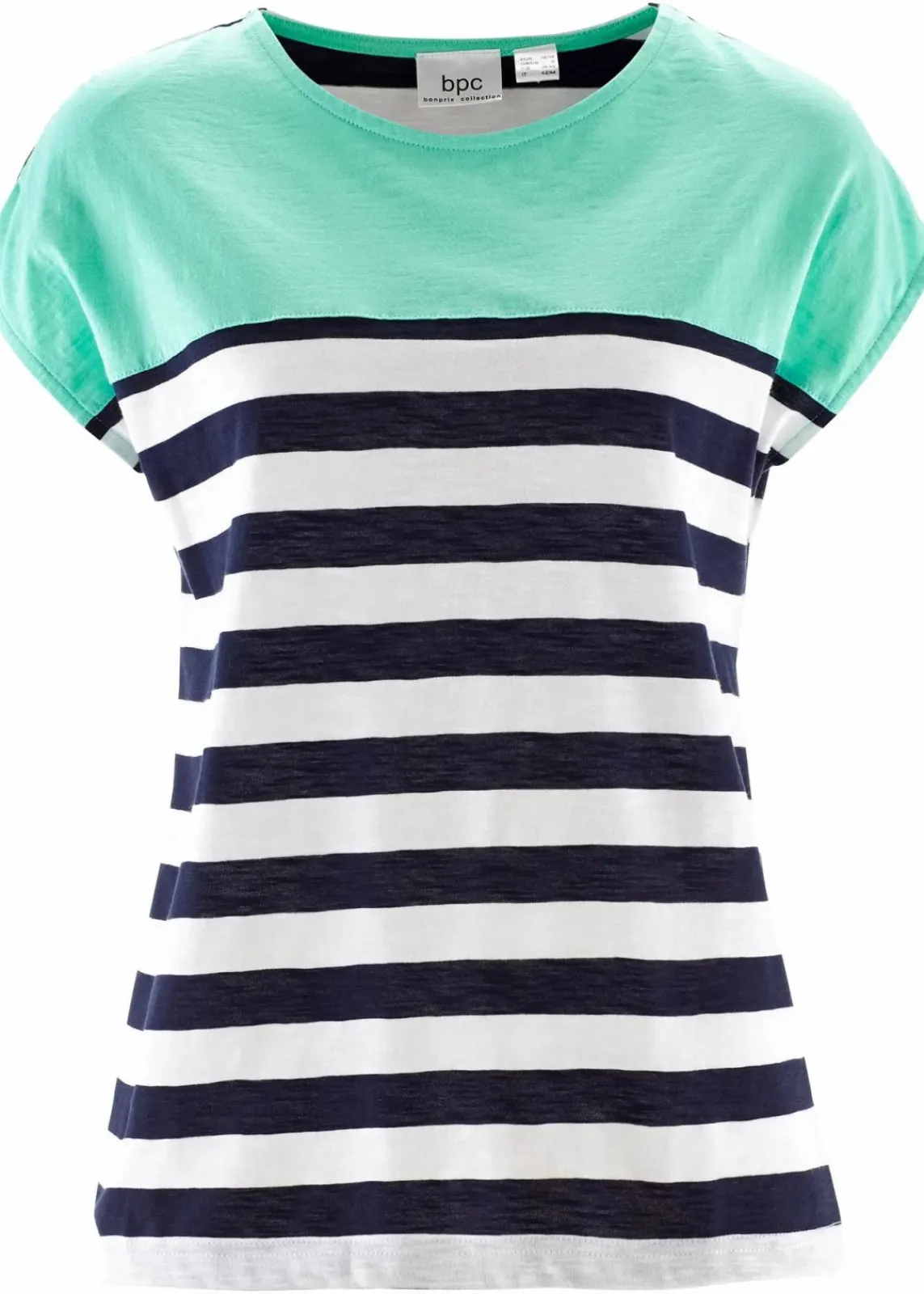 bonprix Shirts & Tops^Kurzarm-Flammgarn-Shirt mentholblau gestreift