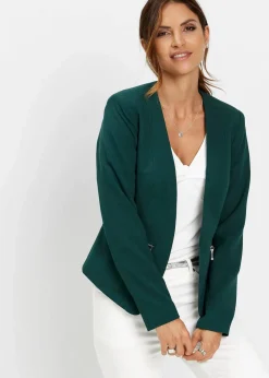 bonprix Blazer|Bekleidung·Basics^Kurzblazer tiefgrün