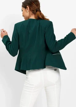 bonprix Blazer|Bekleidung·Basics^Kurzblazer tiefgrün