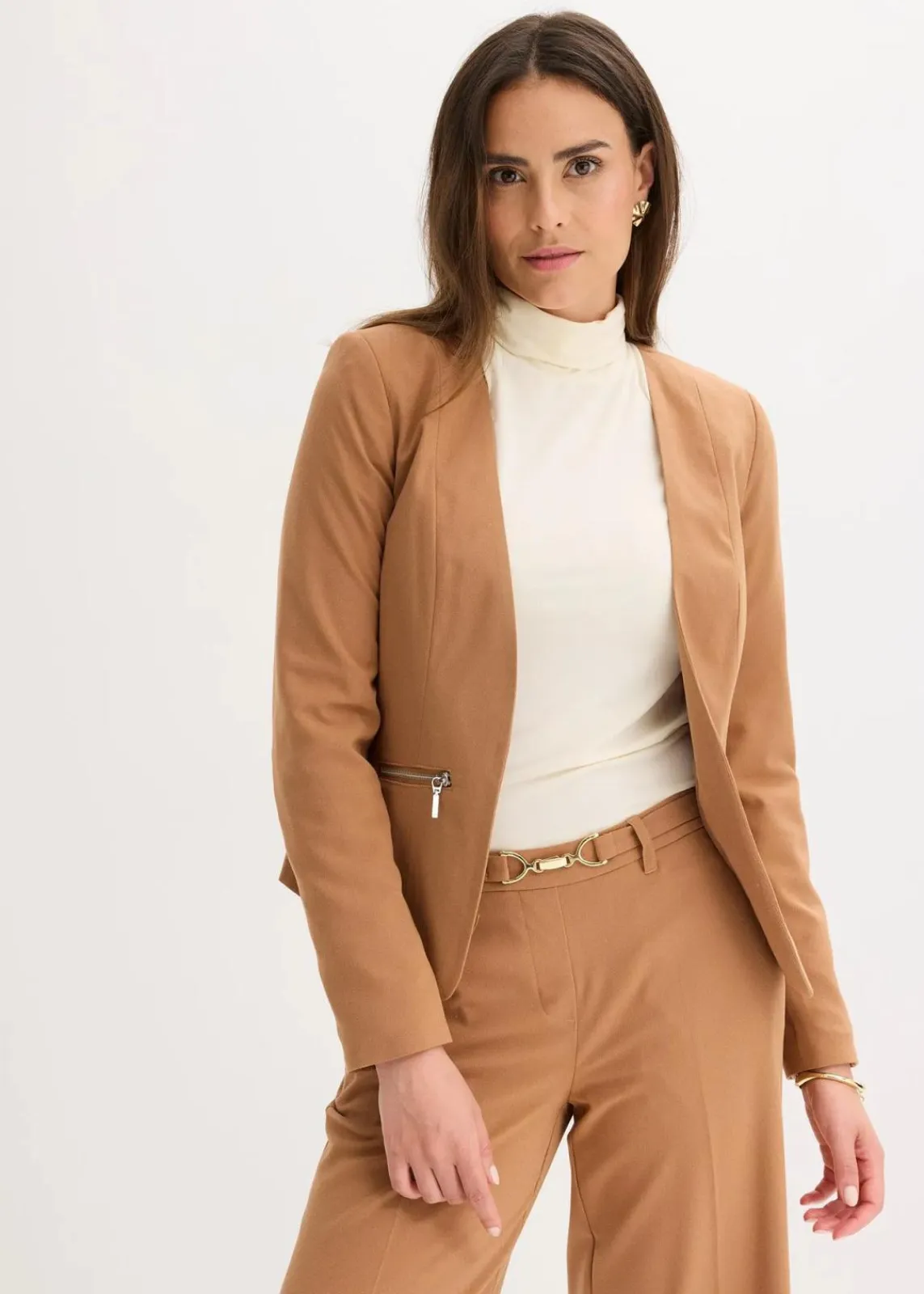 bonprix Bekleidung·Basics|Blazer^Kurzblazer mokkabraun