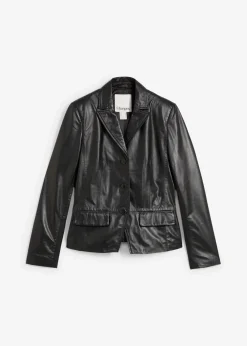bonprix Bekleidung·Basics|Blazer^Kurzblazer aus Lammnappa schwarz