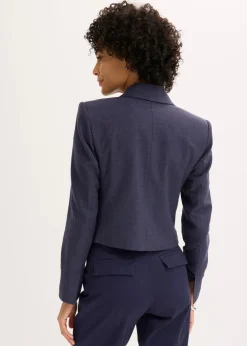 bonprix Bekleidung·Basics|Blazer^Kurzblazer mit markanten Schultern dunkelblau meliert