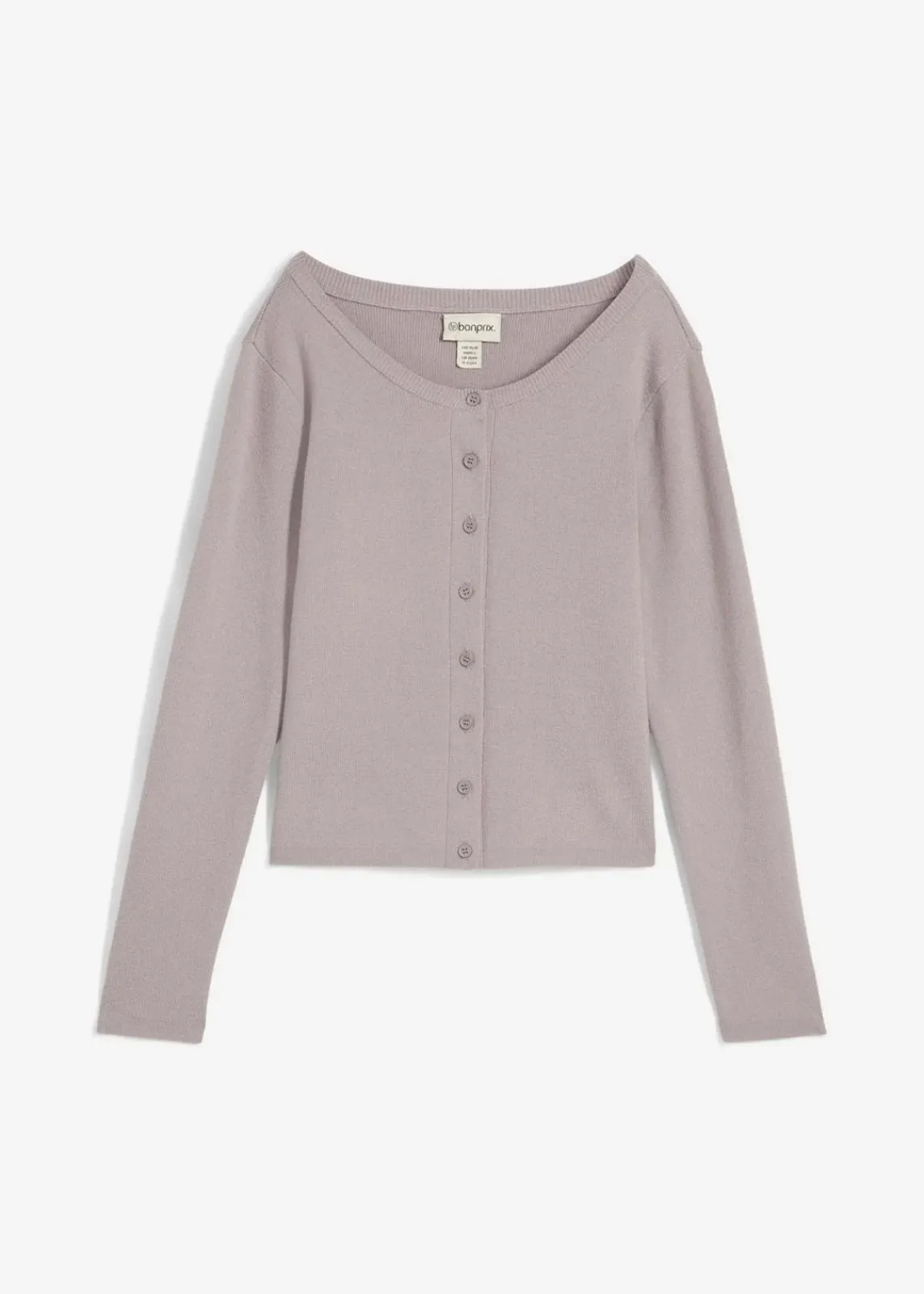 bonprix Nachhaltigere Materialien|Pullover & Strickjacken^Kurze Feinstrickjacke hellgrau