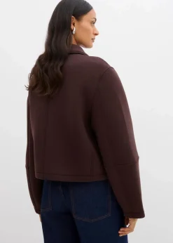 bonprix Bekleidung·Hosen|Jacken & Mäntel^Kurze Jacke aus Scuba dunkelbraun