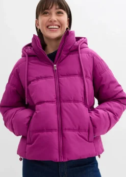 bonprix Jacken & Mäntel|Nachhaltigere Materialien^Kurze Steppjacke dunkelfuchsia
