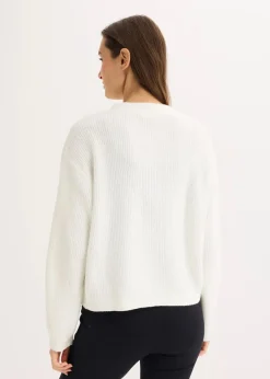 bonprix Bekleidung·Umstandsmode|Strickmode^Kurze Strickjacke wollweiß