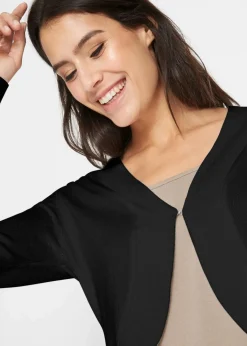 bonprix Bekleidung·Umstandsmode|Bekleidung·Jeans^Kurze Strickjacke mit Viskose schwarz