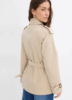 bonprix Bekleidung·Hosen|Jacken & Mäntel^Kurze Trenchjacke rauchkhaki