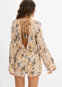 bonprix Nachhaltigere Materialien|Jumpsuits^Kurzer Jumpsuit aus fließender Viskose weiß bedruckt