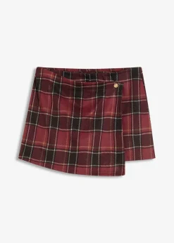 bonprix Shorts|Hosen^Kurzer Skort mit Schmuck-Knopf rot kariert