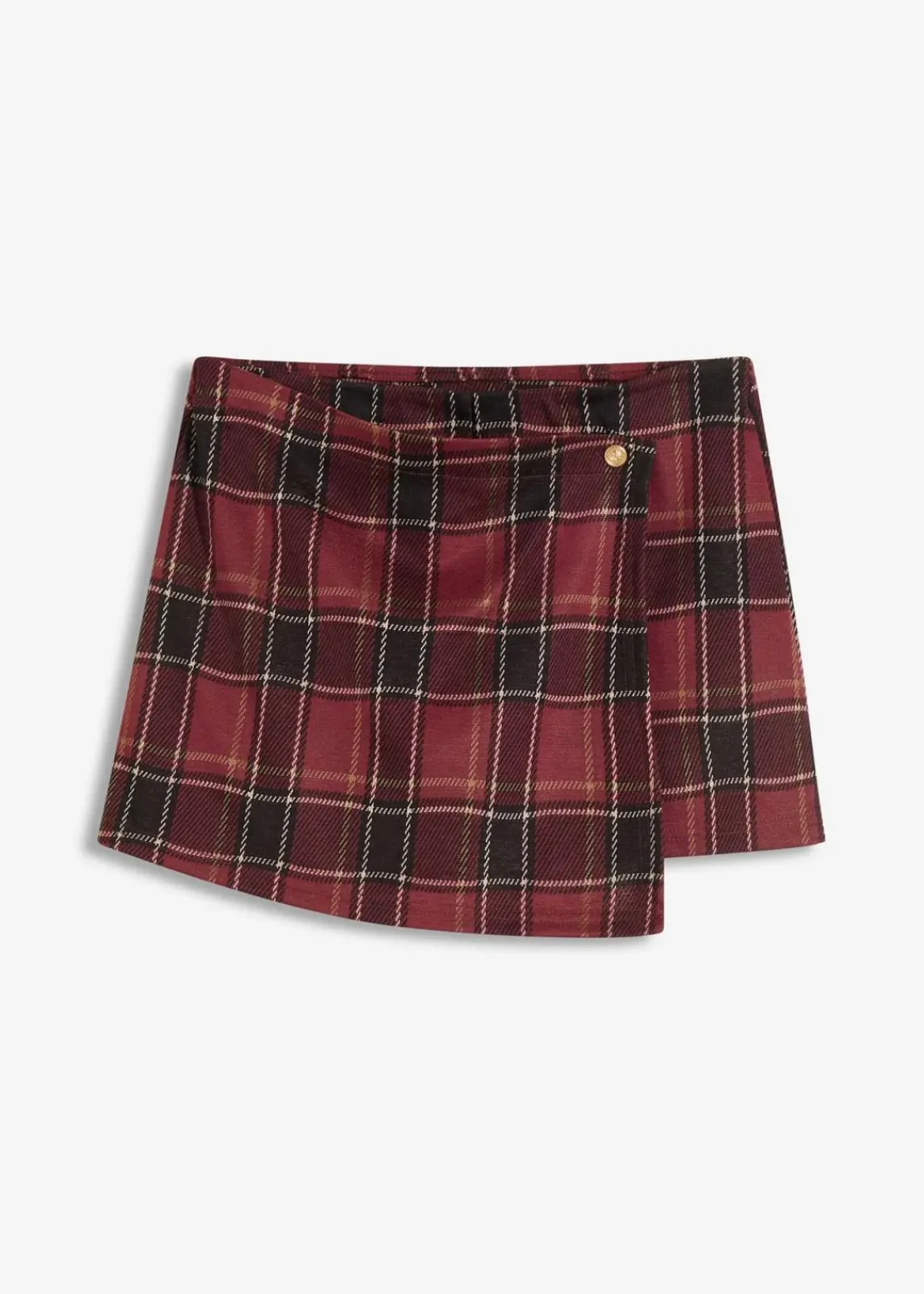 bonprix Shorts|Hosen^Kurzer Skort mit Schmuck-Knopf rot kariert