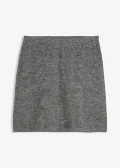 bonprix Bekleidung·Röcke|Bekleidung·Sportbekleidung^Kurzer Strickrock anthrazit meliert