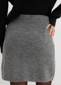 bonprix Bekleidung·Röcke|Bekleidung·Sportbekleidung^Kurzer Strickrock anthrazit meliert
