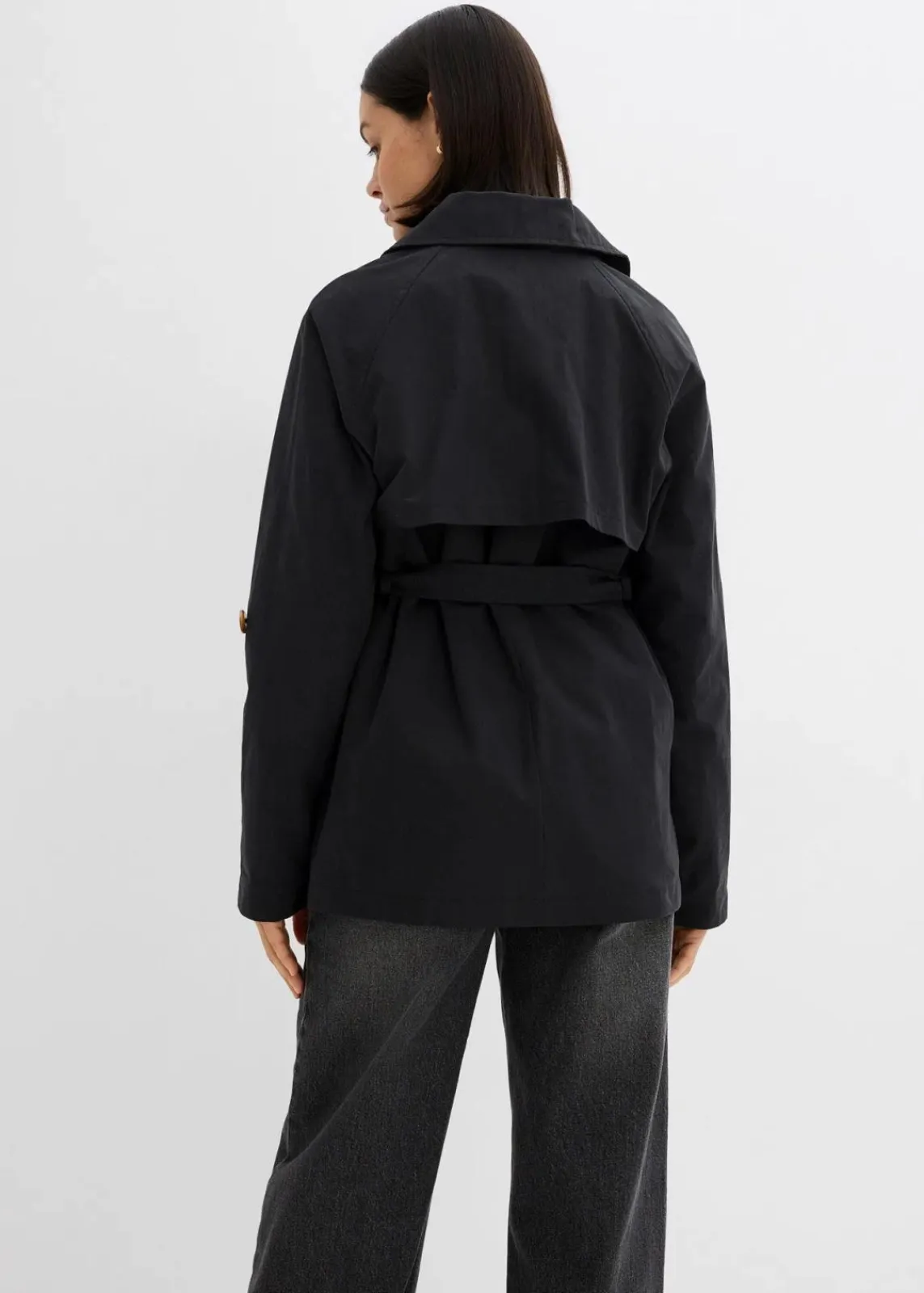 bonprix Jacken & Mäntel^kurzer Trenchcoat schwarz